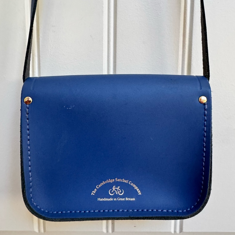 The Cambridge Satchel Company Blue Leather Mini Satchel. 6.5” by 5” by 2” - Picture 3 of 7